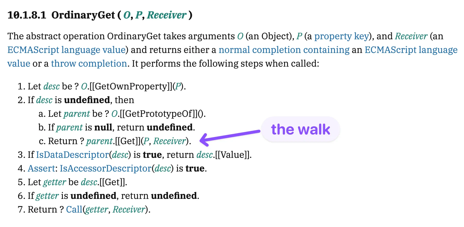 ecma-262 §10.1.8.1 OrdinaryGet algorithm